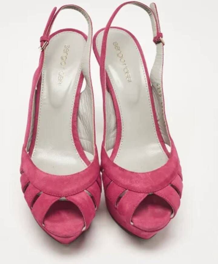 Sergio Rossi Pre-owned Suede sandals Pink Dames