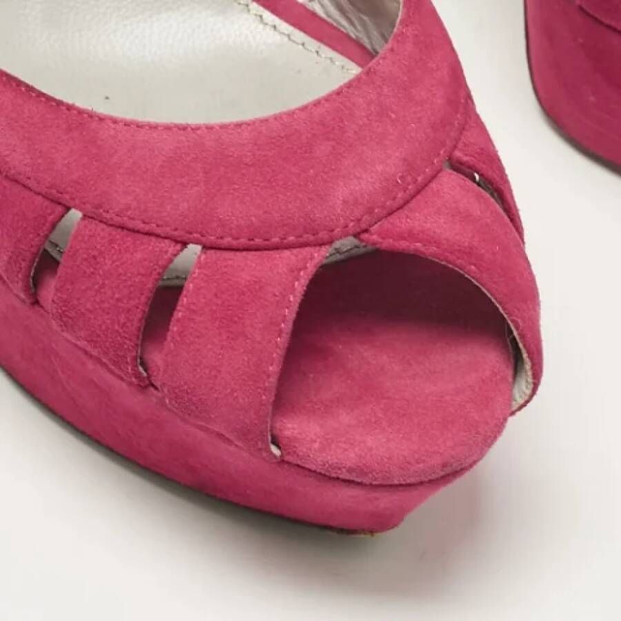 Sergio Rossi Pre-owned Suede sandals Pink Dames