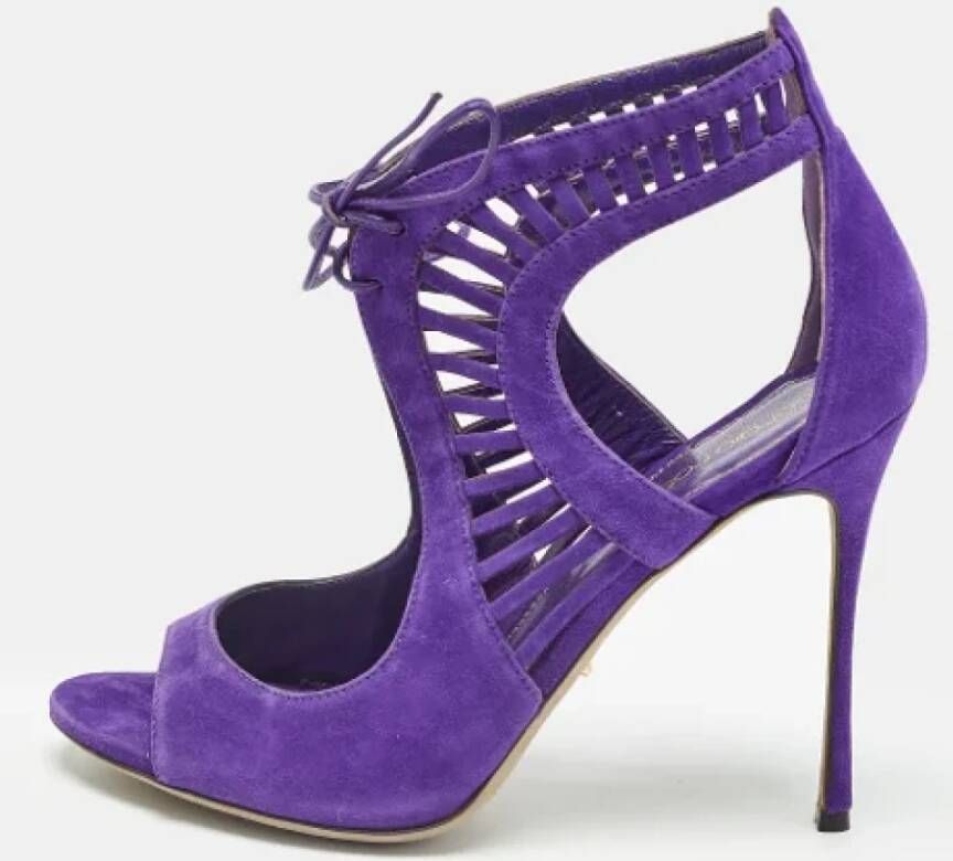 Sergio Rossi Pre-owned Suede sandals Purple Dames