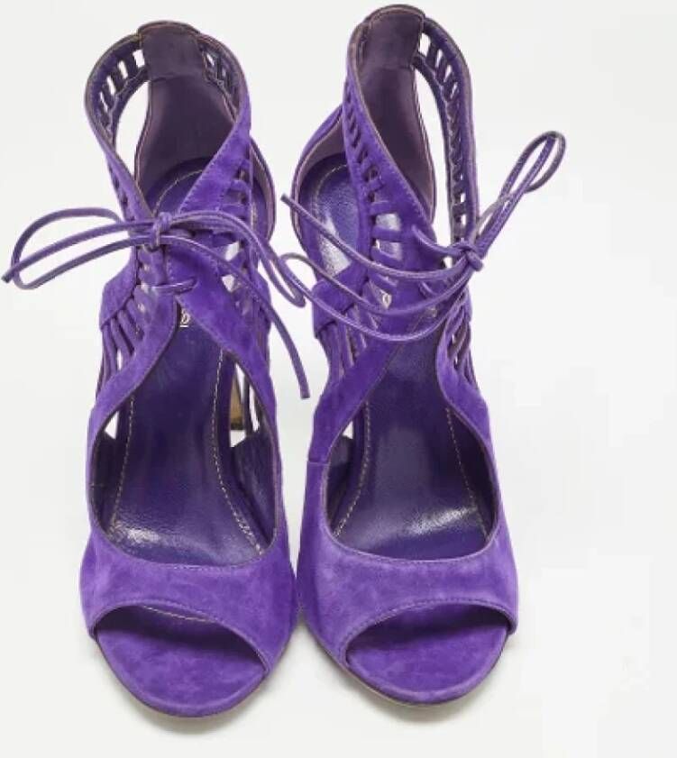 Sergio Rossi Pre-owned Suede sandals Purple Dames