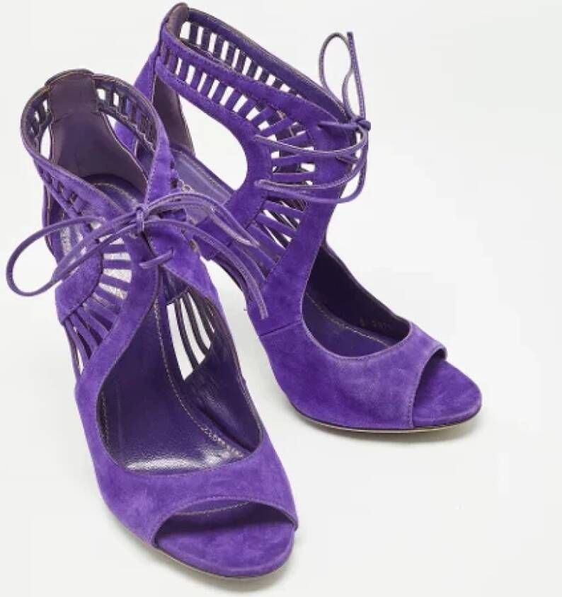 Sergio Rossi Pre-owned Suede sandals Purple Dames