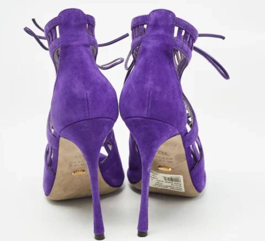 Sergio Rossi Pre-owned Suede sandals Purple Dames