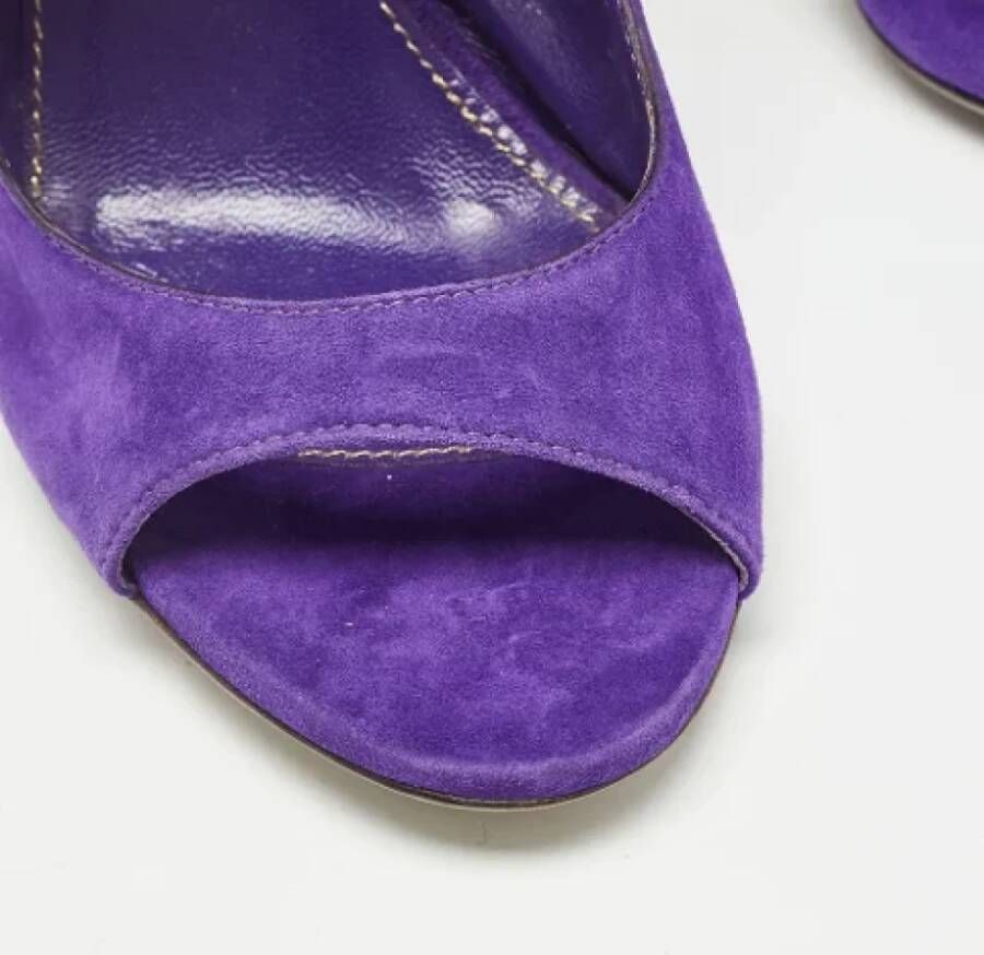 Sergio Rossi Pre-owned Suede sandals Purple Dames