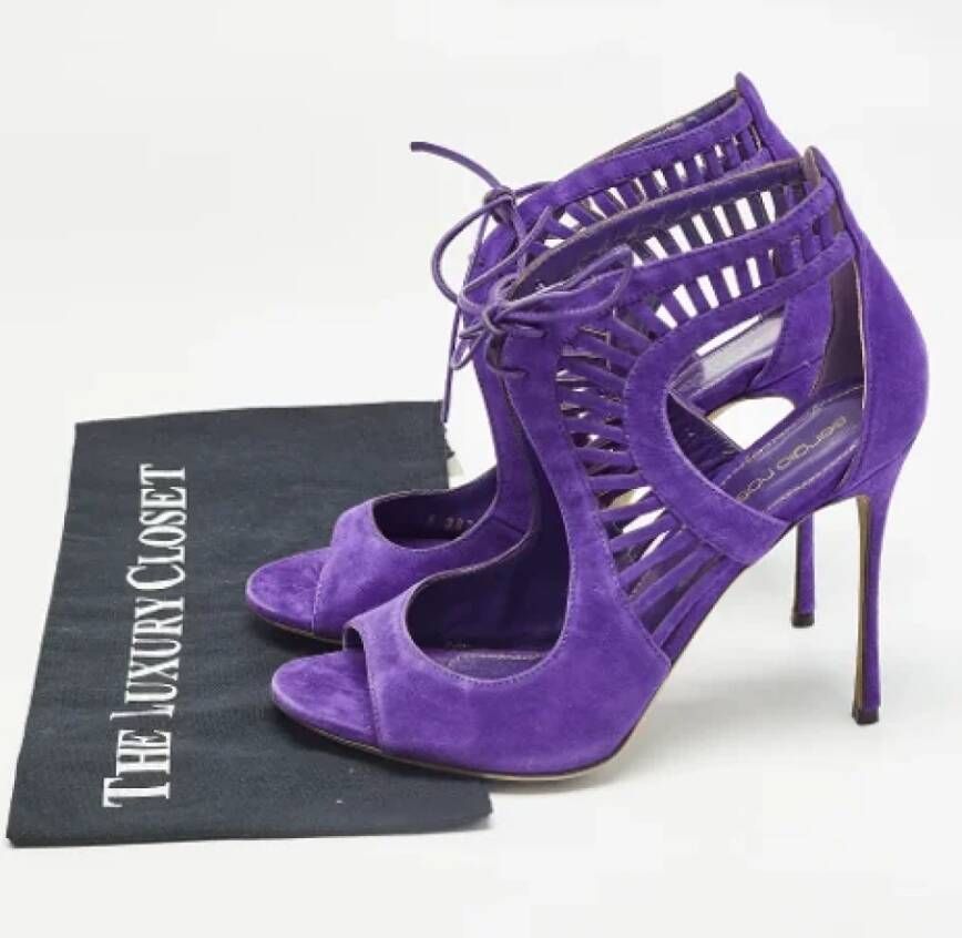 Sergio Rossi Pre-owned Suede sandals Purple Dames