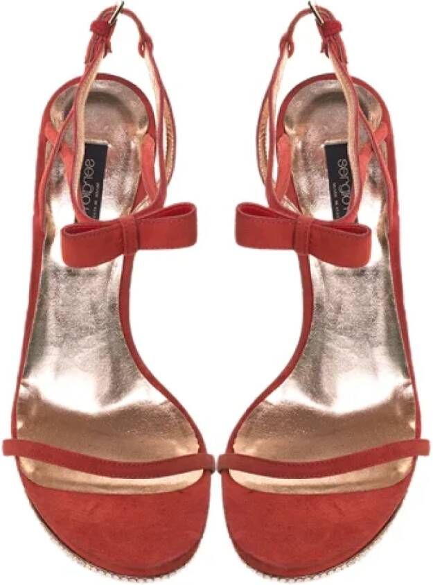 Sergio Rossi Pre-owned Suede sandals Red Dames