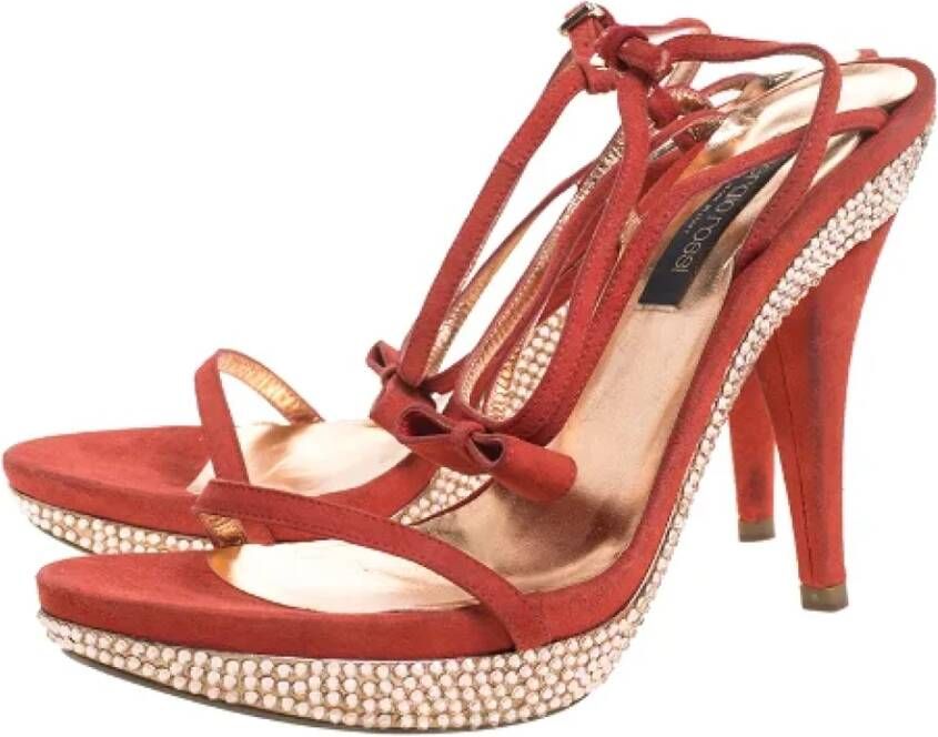 Sergio Rossi Pre-owned Suede sandals Red Dames