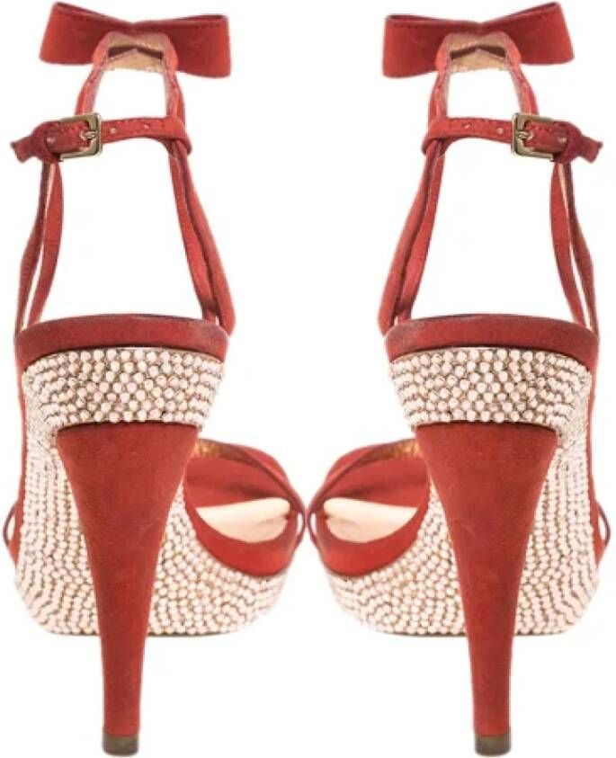 Sergio Rossi Pre-owned Suede sandals Red Dames