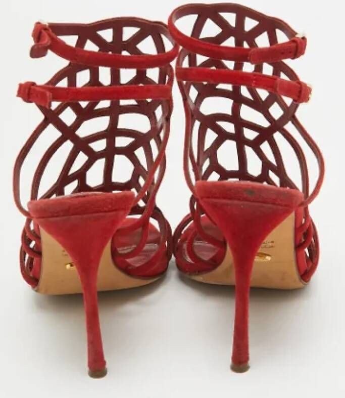 Sergio Rossi Pre-owned Suede sandals Red Dames