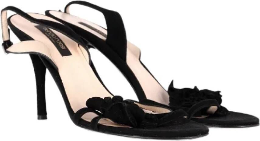 Sergio Rossi Pre-owned Velvet heels Black Dames