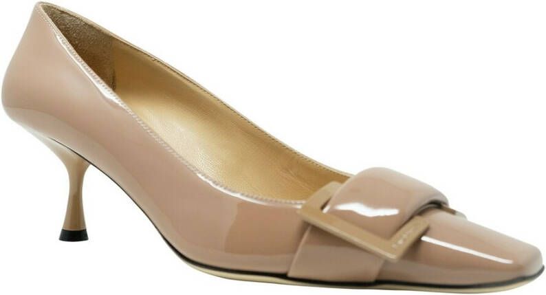 Sergio Rossi Beige Patent Leren Pumps Beige Dames