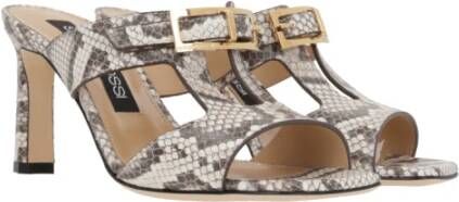 Sergio Rossi Python Print Muiltje Sandalen Multicolor Dames