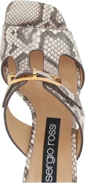 Sergio Rossi Python Print Muiltje Sandalen Multicolor Dames