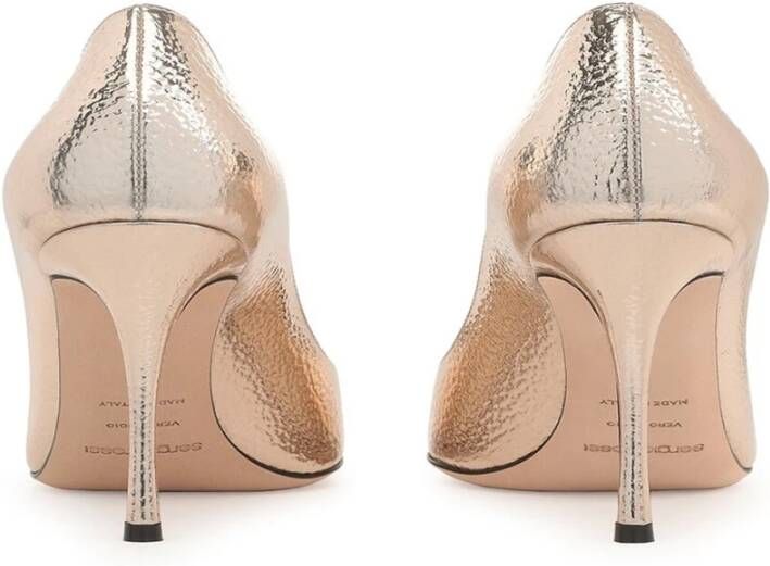 Sergio Rossi Rose Goud Leren Pumps Elegant Ontwerp Pink Dames