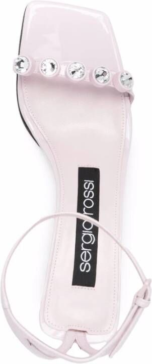 Sergio Rossi Bronzen Hoge Hak Sandalen Verhoog Je Stijl Roze Dames