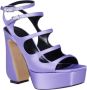 Sergio Rossi Zijden sandalen met verstelbare bandjes en sculptuurhak Purple Dames - Thumbnail 2