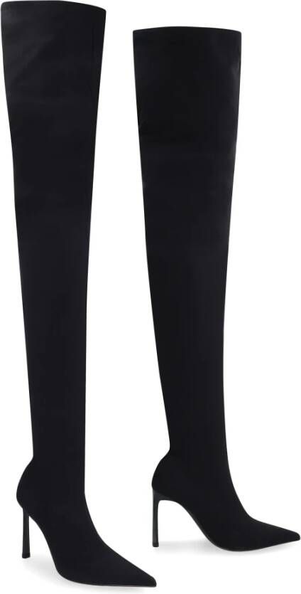 Sergio Rossi Sok-stijl Over-de-knie laarzen Black Dames