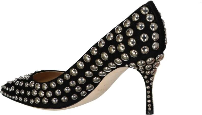 Sergio Rossi Studs leren pumps met 7 5 cm hak Black Dames