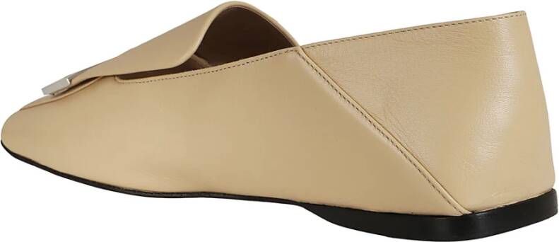 Sergio Rossi Zachte Huid Slipper Plat Beige Dames