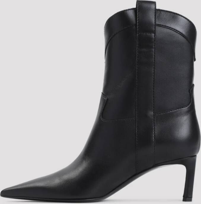 Sergio Rossi Zwarte Enkellaarsjes met 6cm Hak Black Dames