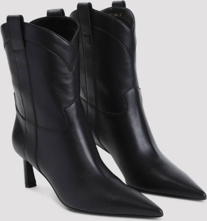 Sergio Rossi Zwarte Enkellaarsjes met 6cm Hak Black Dames