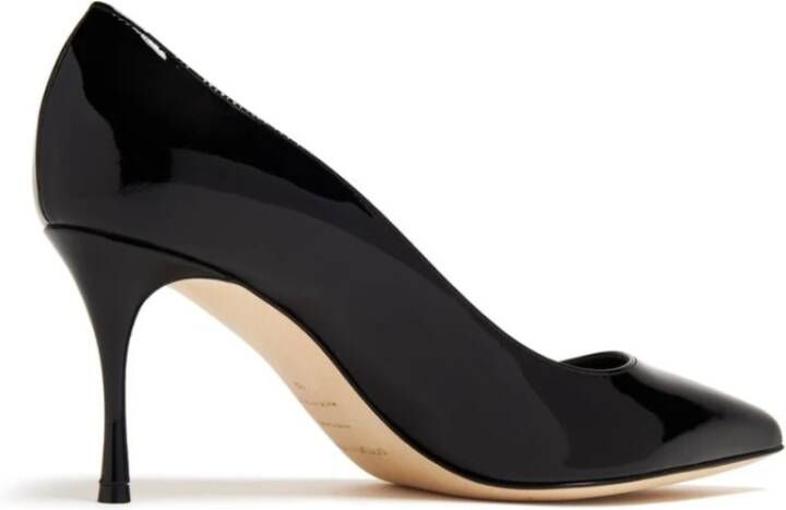 Sergio Rossi Zwarte Lakleren Stiletto Hakken Black Dames