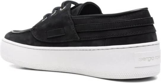 Sergio Rossi Zwarte leren lage sneakers Black Dames