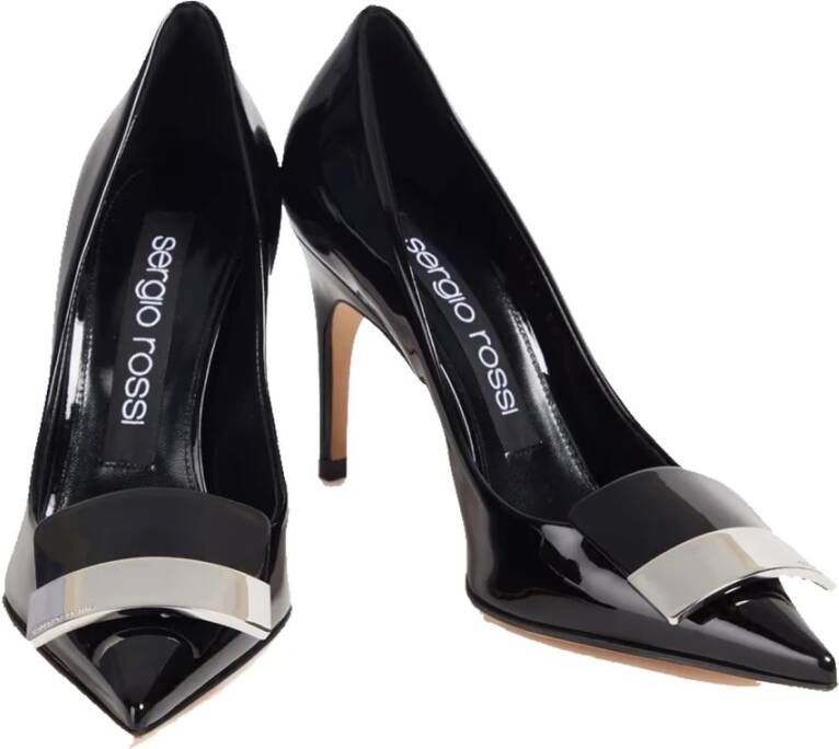 Sergio Rossi Zwarte Leren Pumps Met Puntige Neus Black Dames