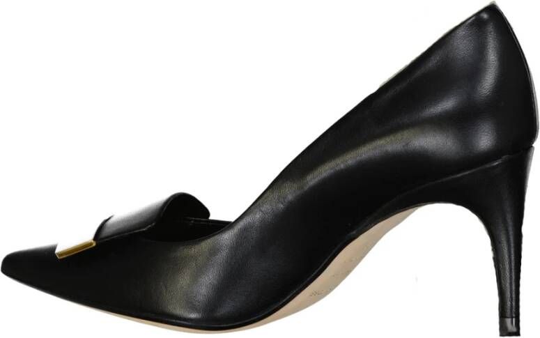 Sergio Rossi Zwarte leren puntige neus pumps Black Dames