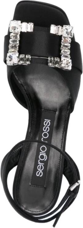 Sergio Rossi Zwarte Sandalen met Edelstenen Black Dames