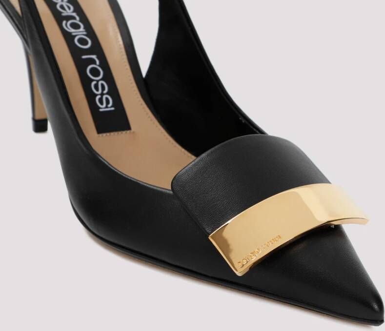 Sergio Rossi Zwarte SR1 Slingback Hakken Black Dames