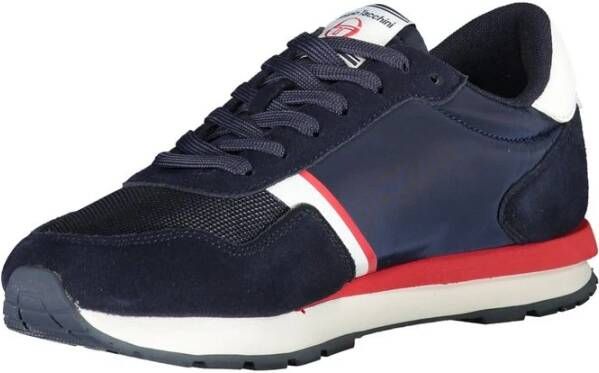 Sergio Tacchini Blauwe Viareggio Sneakers met Borduursel Blue Heren