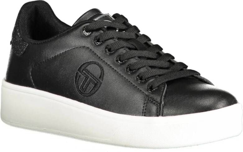 Sergio Tacchini Chique Zwarte Geborduurde Sportschoenen Black Dames