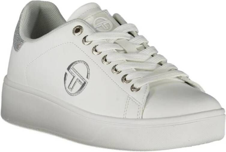 Sergio Tacchini Stijlvolle Geborduurde Veterschoenen White Dames