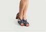 Sessun Blauwe Leren Strik Sandalen Blue Dames - Thumbnail 2