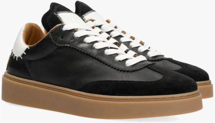 Shabbies Leren Sneakers Bossa Nuovo Stijl Black Dames