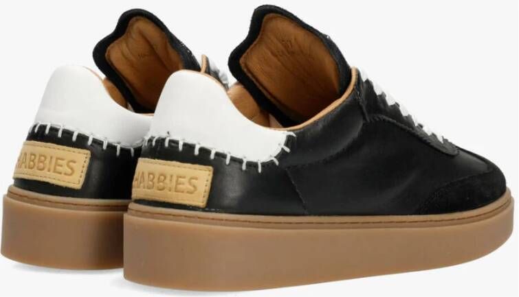 Shabbies Leren Sneakers Bossa Nuovo Stijl Black Dames