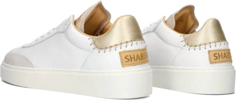 Shabbies Witte Leren Hoge Top Sneakers Multicolor Dames