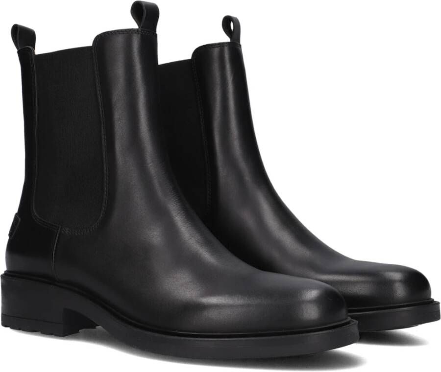 Shabbies Zwarte Leren Chelsea Boots Dean Shelley Black Dames