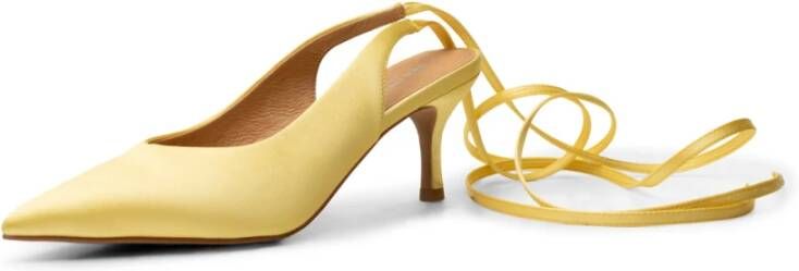 Shoe the Bear Amia Tie-Up Pump Satin Butter Satin Geel Dames