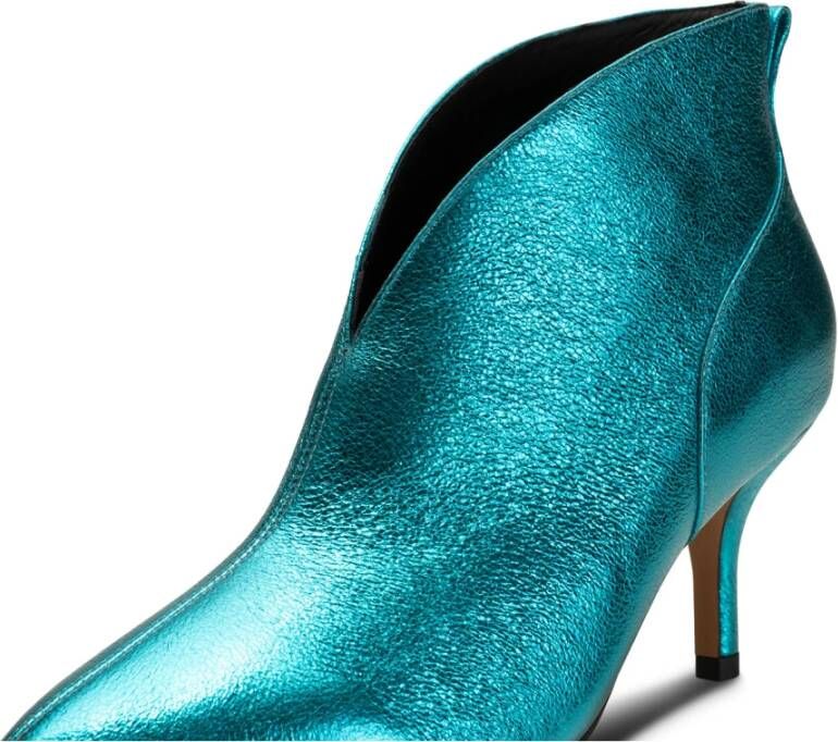 Shoe the Bear Turquoise Metallic Valentine Leren Hak Blauw Dames