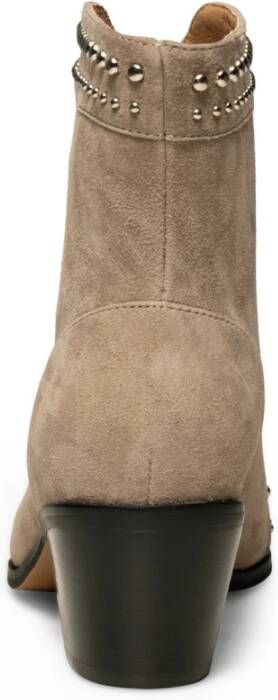 Shoe the Bear Annika Western Stud Suède Laarzen Taupe Beige Dames