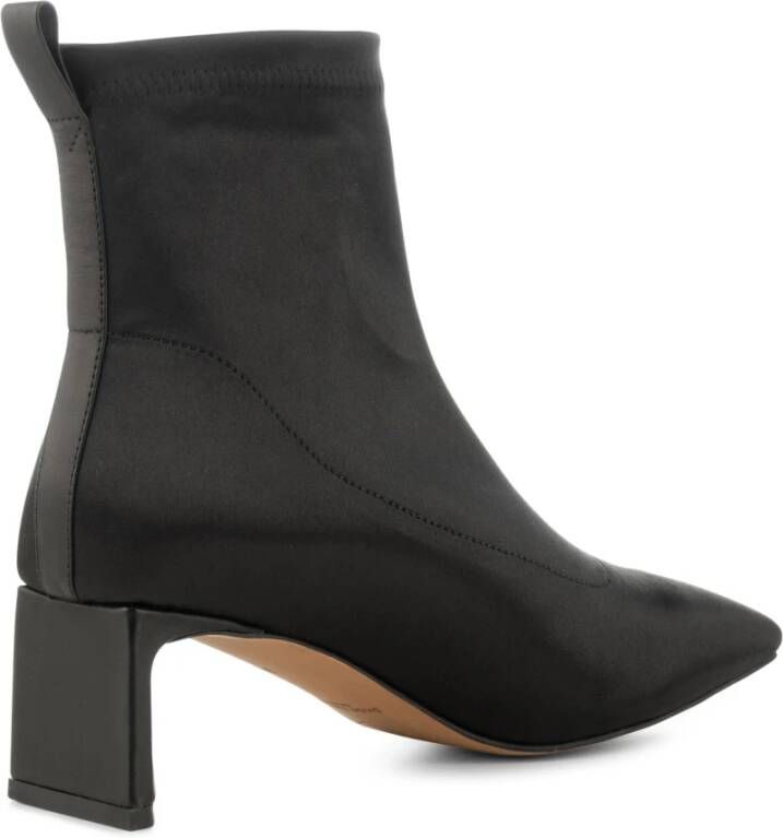 Shoe the Bear Elegante Leren Bootie met Vierkante Neus en Middelhoge Hak Zwart Dames