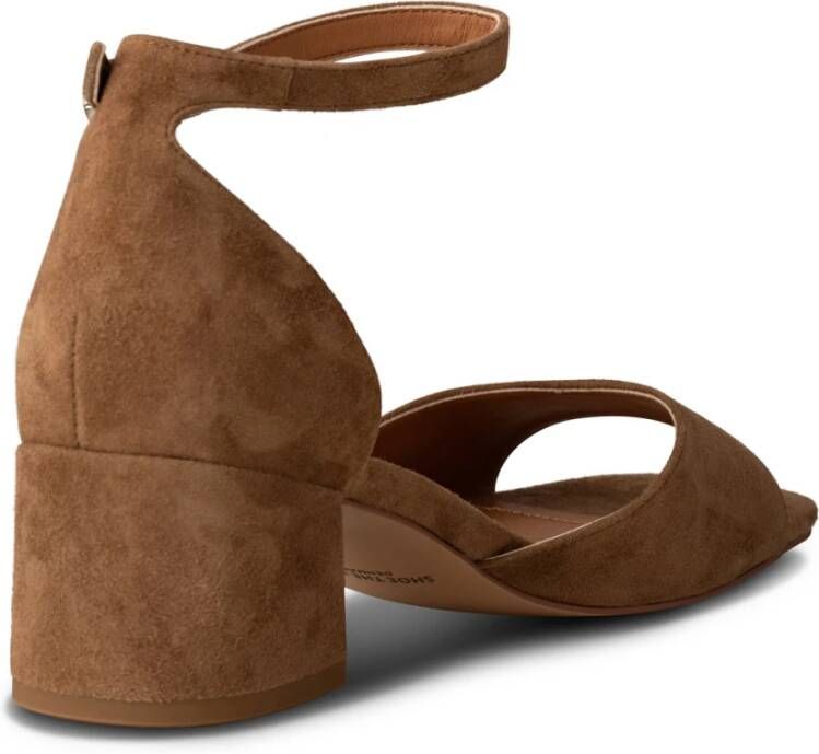 Shoe the Bear Blokhak Suède Sandaal Brown Dames