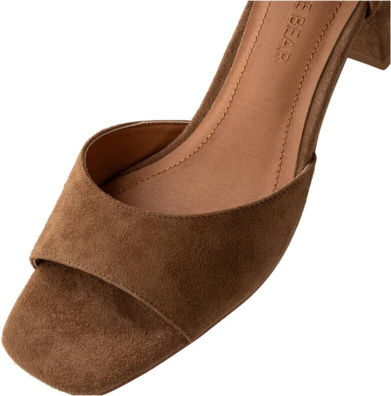 Shoe the Bear Blokhak Suède Sandaal Brown Dames