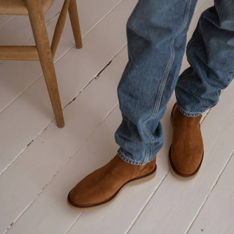 Shoe the Bear Chelsea boot suede TAN Brown Heren