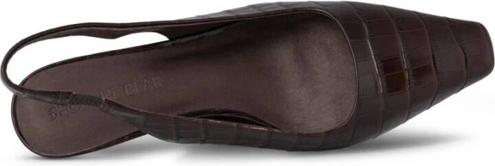 Shoe the Bear Croco Leren Slingback Hak Chocolade Brown Dames