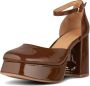 Shoe the Bear Elegante Plateauhak Leren Schoenen Brown Dames - Thumbnail 2