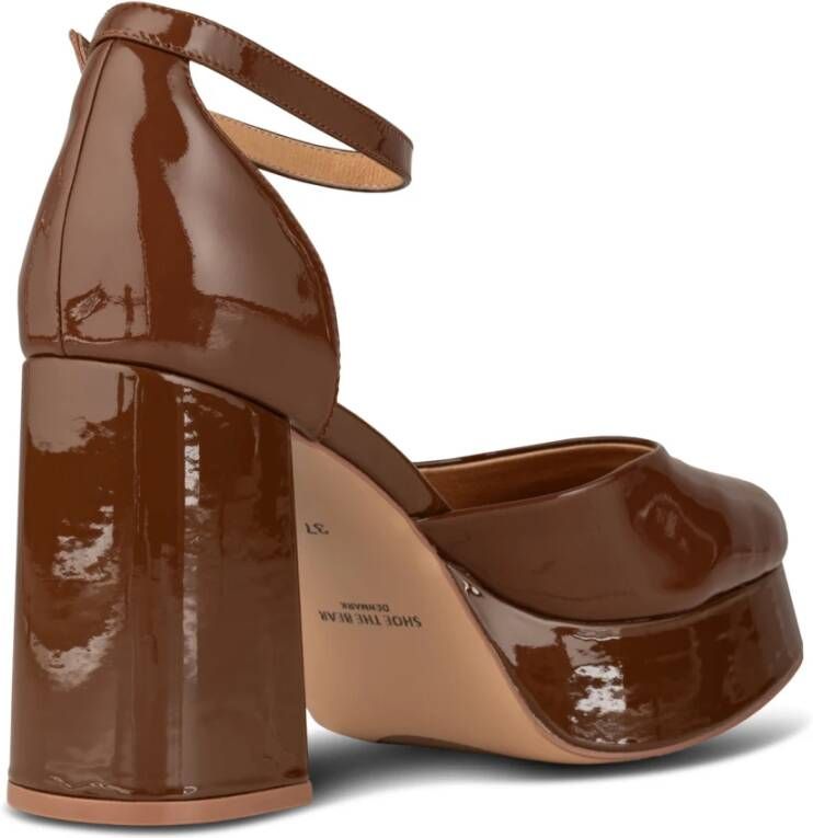 Shoe the Bear Elegante Plateauhak Leren Schoenen Brown Dames