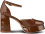 Shoe the Bear Elegante Plateauhak Leren Schoenen Brown Dames - Thumbnail 4