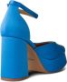 Shoe the Bear Elegante Satijnen Plateauhakken met Enkelband Blue Dames - Thumbnail 3